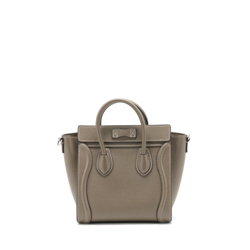 Celine Nano Luggage Bag Calfskin Grey SHW