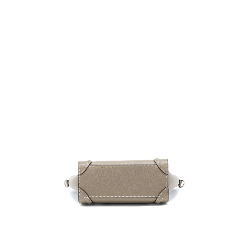 Celine Nano Luggage Bag Calfskin Grey SHW