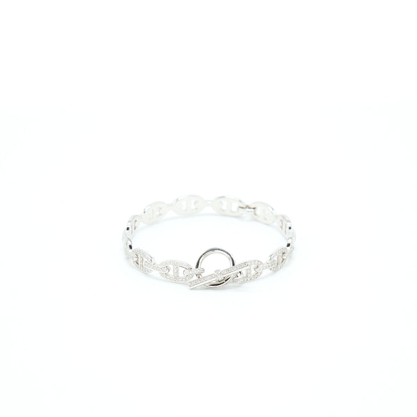 Hermes Size SH Farandole Bracelet White Gold With Full Diamonds