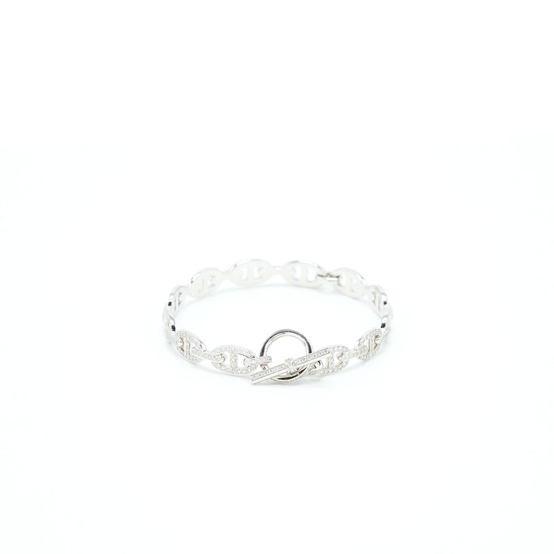 Hermes Size SH Farandole Bracelet White Gold With Full Diamonds