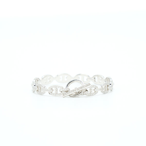 Hermes Size SH Farandole Bracelet White Gold With Full Diamonds