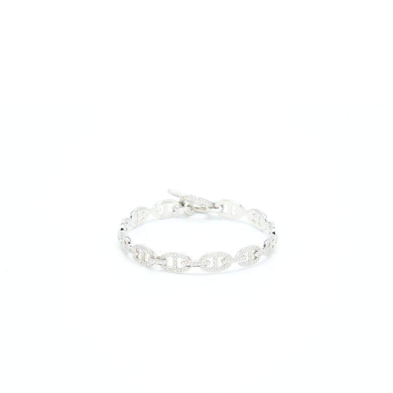 Hermes Size SH Farandole Bracelet White Gold With Full Diamonds