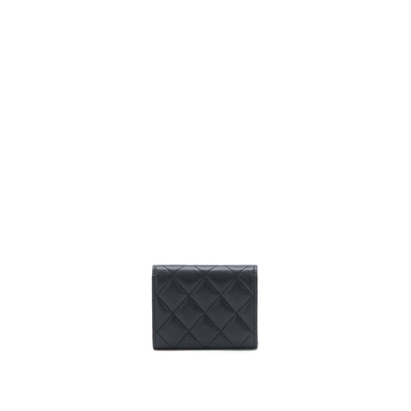 Chanel 23P Detail Logo Flap Card Holder Caviar Black LGHW (Microchip)