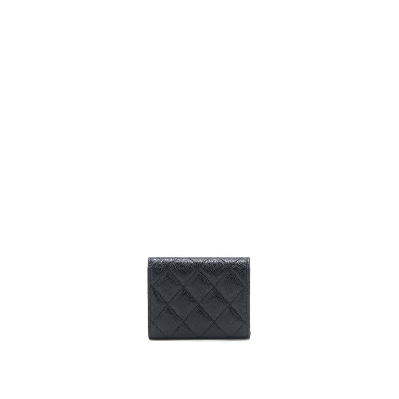 Chanel 23P Detail Logo Flap Card Holder Caviar Black LGHW (Microchip)
