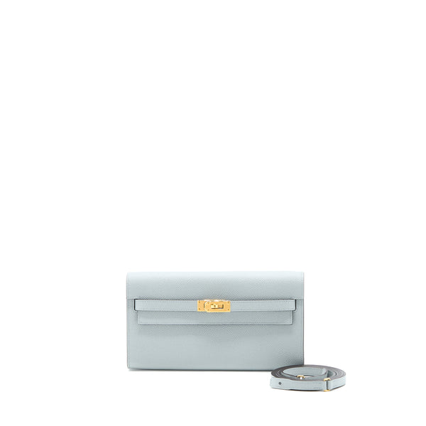 Hermes Kelly To Go Epsom Blue Glacier GHW Stamp U