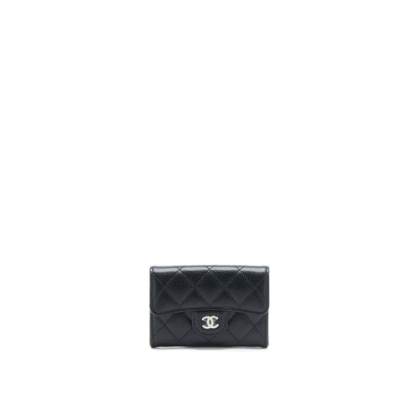 Chanel Classic Quilted Flap Card Holder Caviar Black SHW (Microchip)