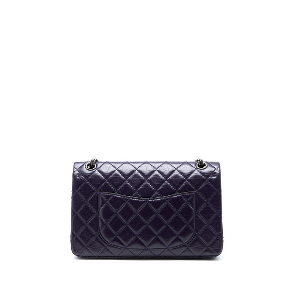 Chanel Large 2.55 Reissue Flap Bag Aged Calfskin Dark Purple Ruthenium Hardware