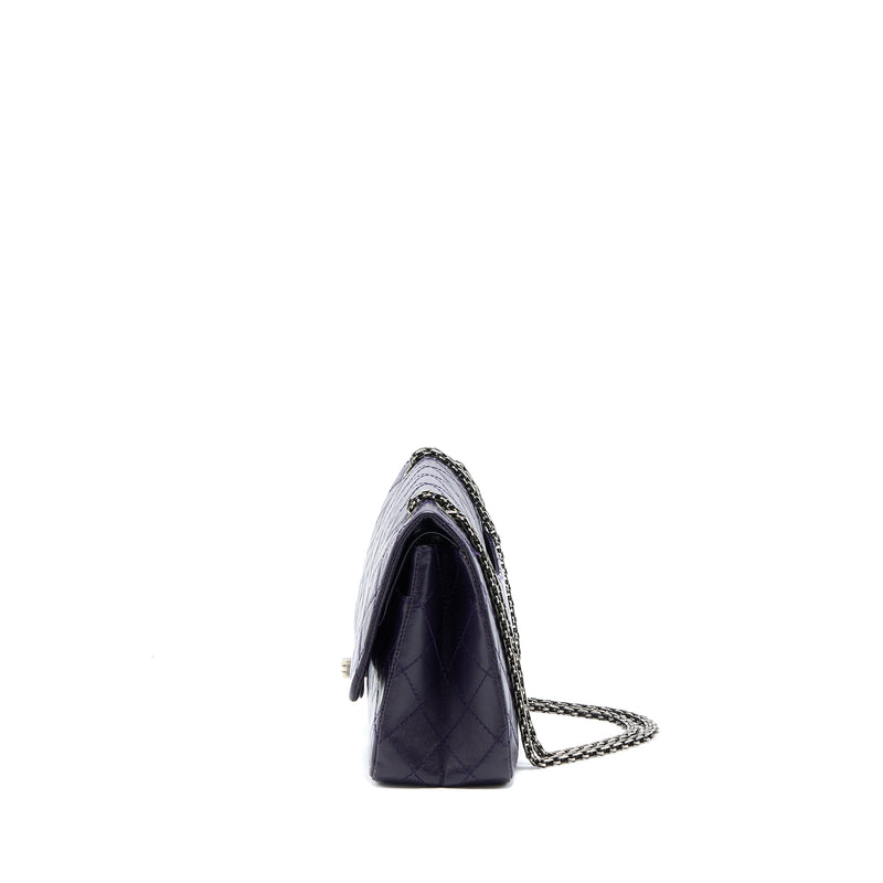 Chanel Large 2.55 Reissue Flap Bag Aged Calfskin Dark Purple Ruthenium