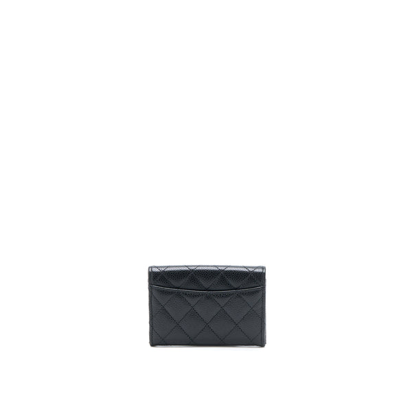 Chanel Classic Quilted Flap Card Holder Caviar Black SHW (Microchip)