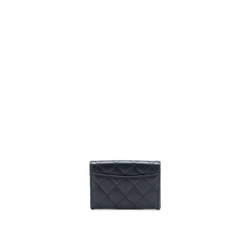 Chanel Classic Quilted Flap Card Holder Caviar Black SHW (Microchip)