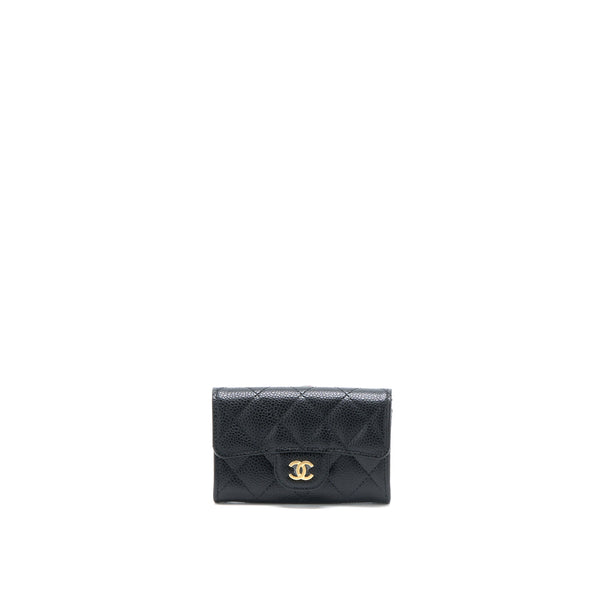Chanel Classic Quilted Flap Card Holder Caviar Black GHW (Microchip)