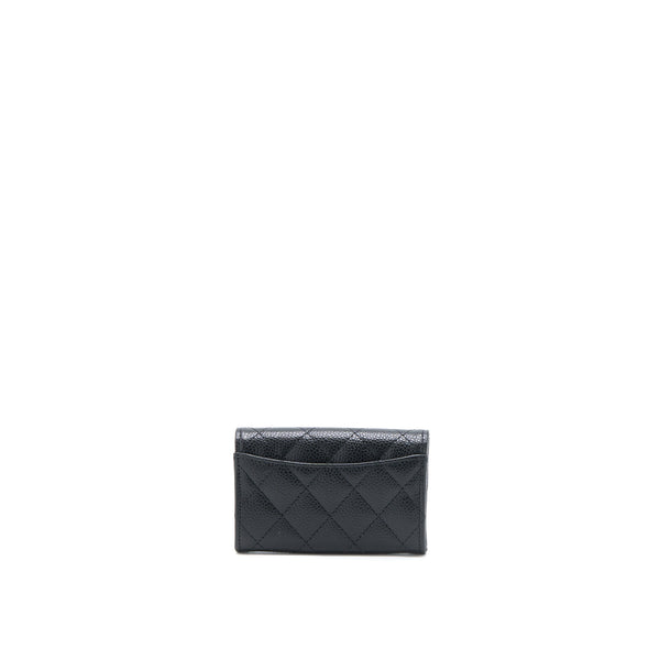Chanel Classic Quilted Flap Card Holder Caviar Black GHW (Microchip)