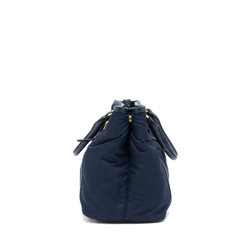 Prada Tessuto Tote Bag Nylon Dark Blue GHW