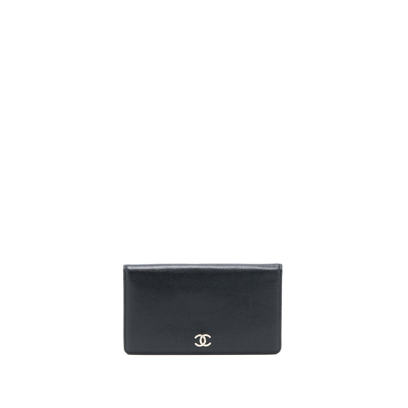 Chanel CC Logo Long Wallet Caviar Black SHW