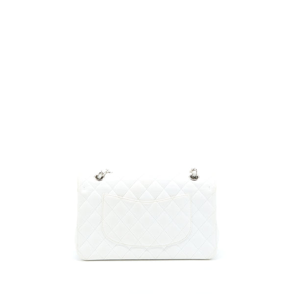 Chanel Medium Classic Flap Caviar White SHW
