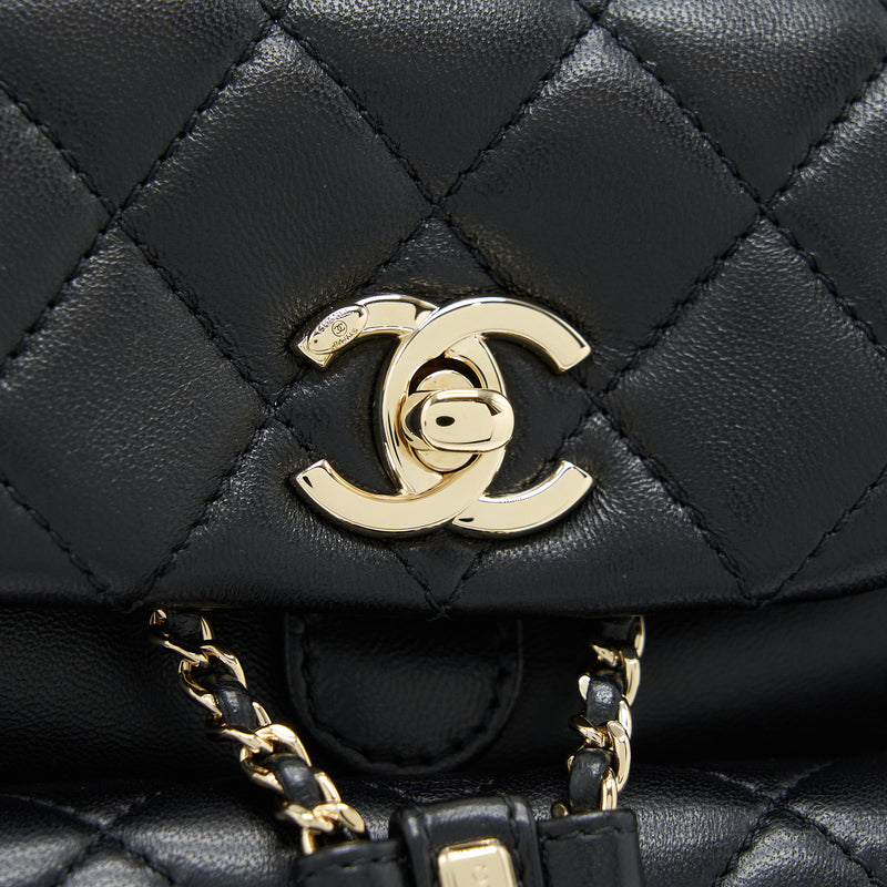 Chanel Duma Mini Backpack Lambskin Black LGHW(Microchip)