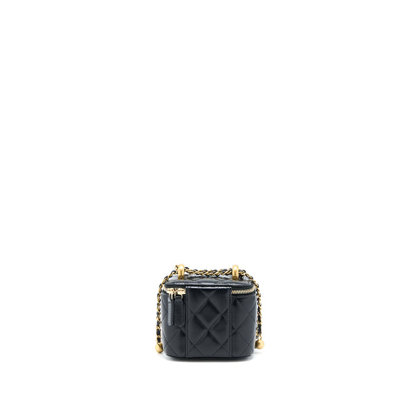 Chanel 21A Gold Crush Mini Vanity Case Calfskin Black Brushed GHW