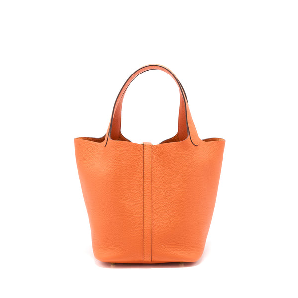 Hermes Picotin 22 Lock Bag Clemence 9J Feu GHW Stamp Y