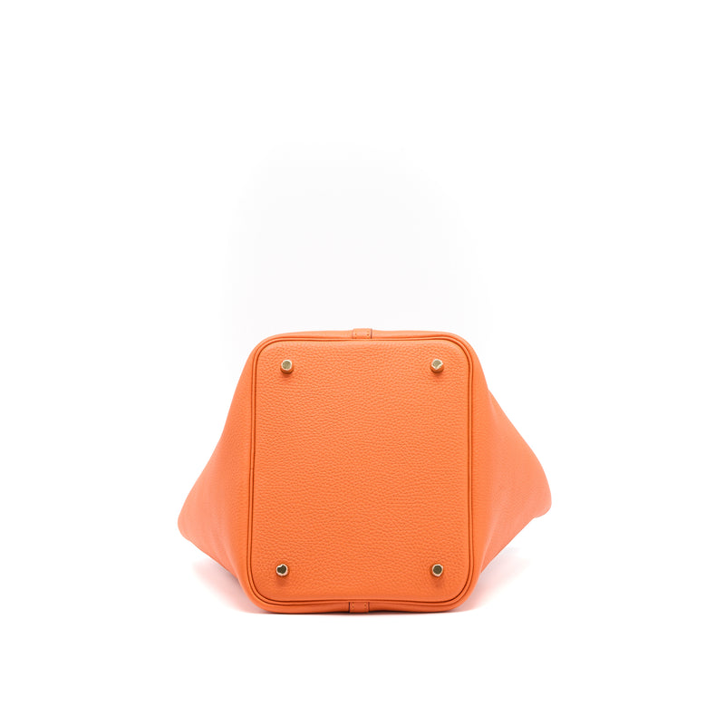 Hermes Picotin 22 Lock Bag Clemence 9J Feu GHW Stamp Y