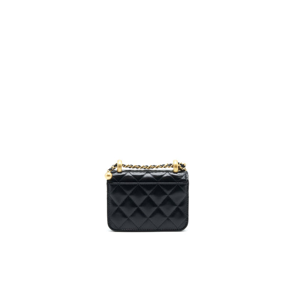 Chanel 21A Flap Coin Purse with Chain Black with GHW calfskin