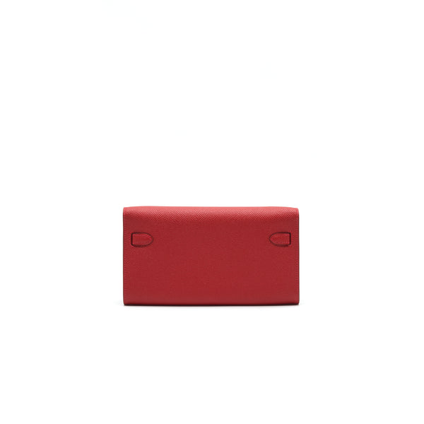 Hermes Classic Kelly TO Go Yeau Epsom Q5 Rouge Casaque GHW