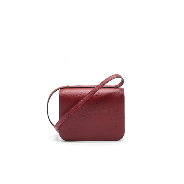 Hermes Mini Constance Bag Rouge Grenade Epsom Leather