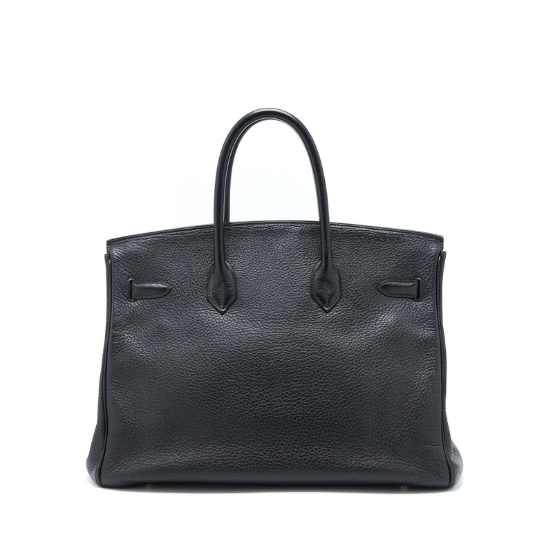 Hermes Birkin 35 Calfskin Black SHW Stamp Square E