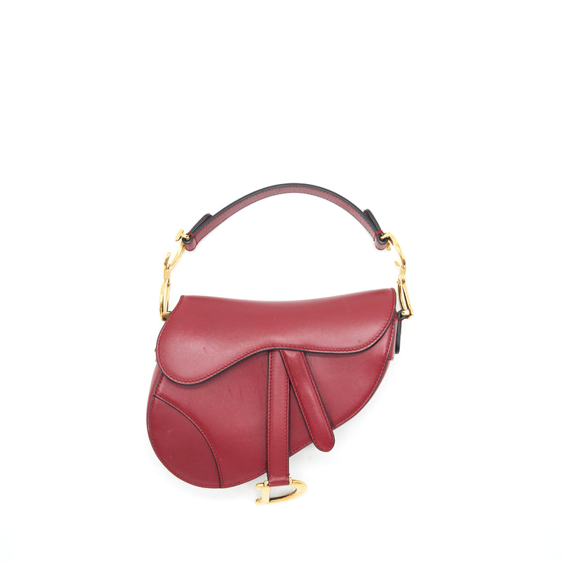 Dior Mini Dior Saddle Bag Red GHW