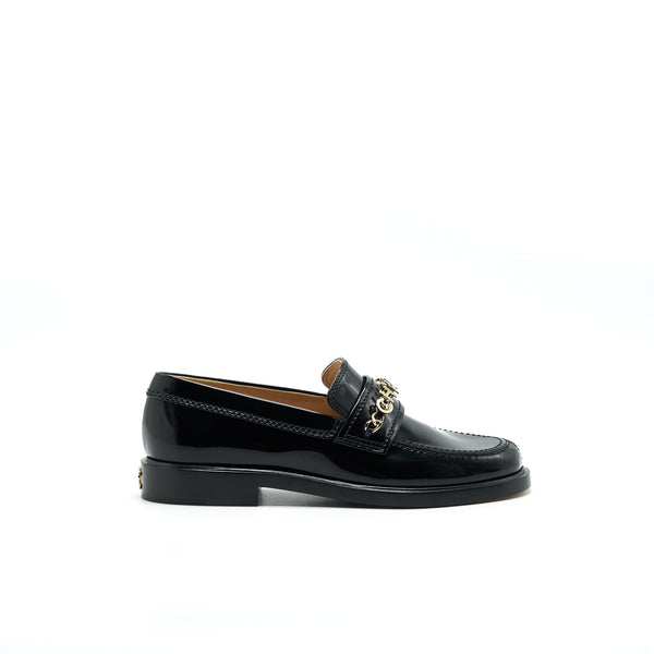 Chanel Size 37 Leather Loafer Black GHW