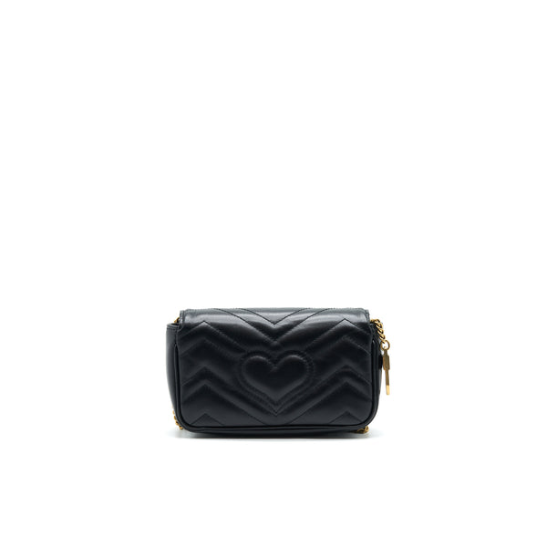 GUCCI GG MARMONT SUPER MINI LEATHER BAG IN BLACK