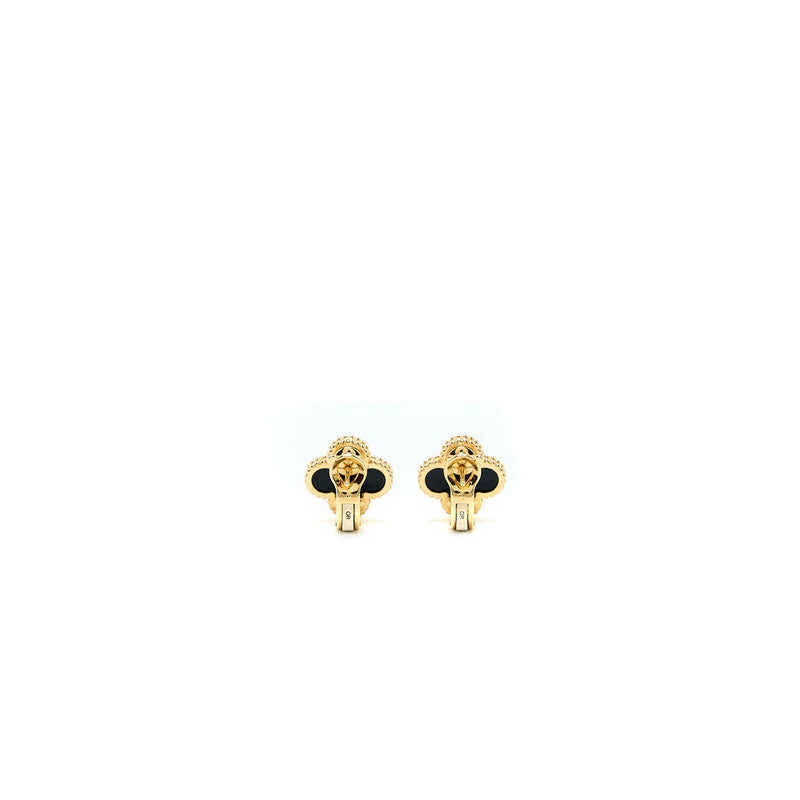 Van Cleef & Arpels Vintage Alhambra Earrings Onyx/18K Yellow Gold
