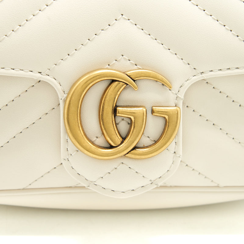 Gucci GG marmont super mini Bag White GHW