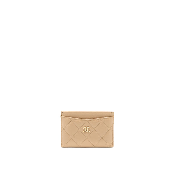 Chanel Classic Card Holder Caviar Dark Beige GHW