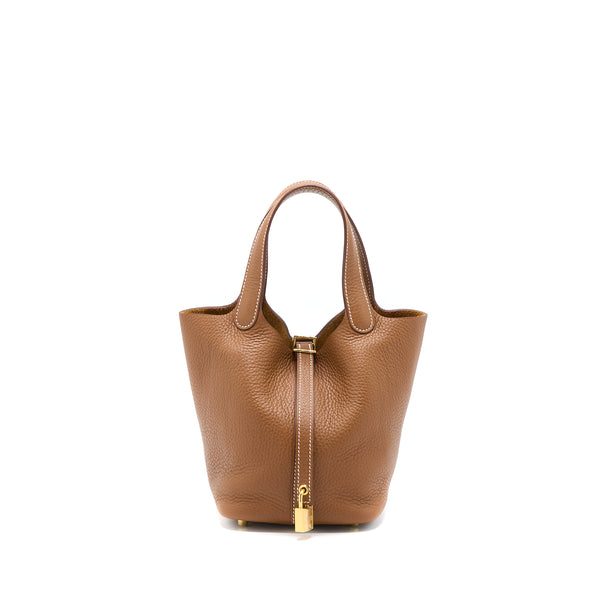 Hermes Picotin 18 Lock Bag Clemence Gold GHW Stamp Z