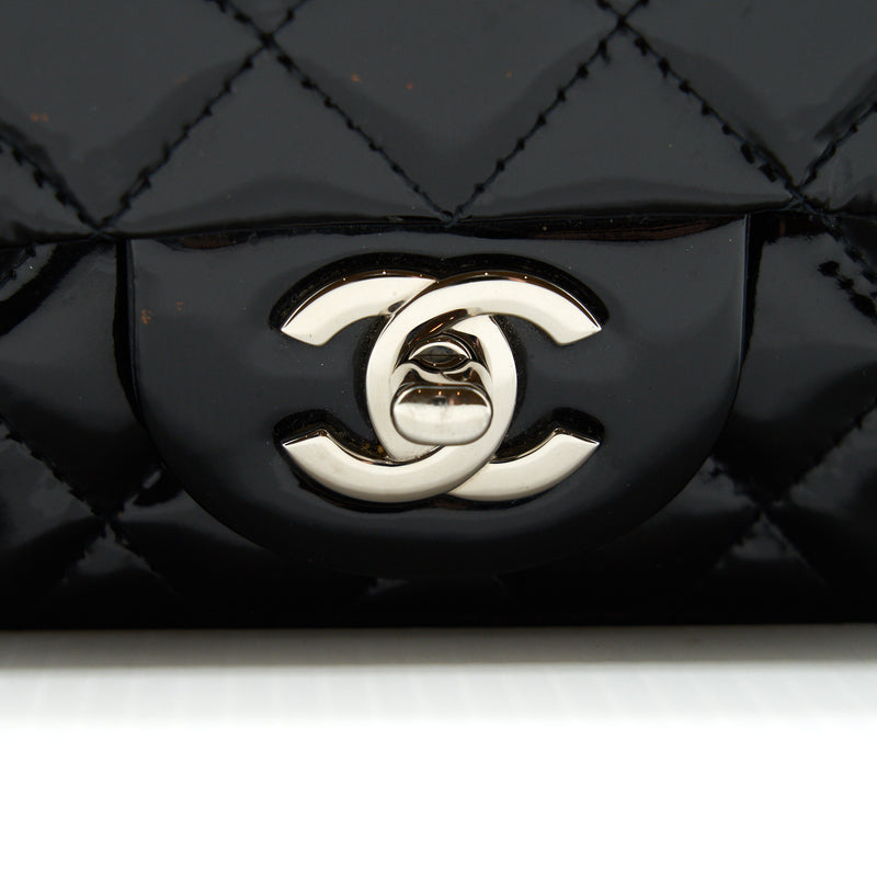 Chanel super mini Rectangular flap Bag Patent black SHW