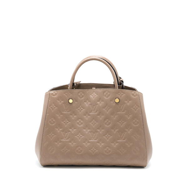 Louis Vuitton Montaigne MM Monogram Empreinte Dark Beige GHW