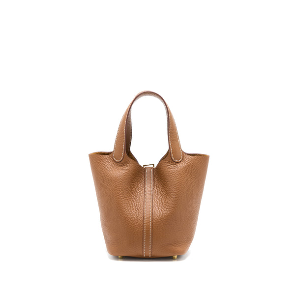 Hermes Picotin 18 Lock Bag Clemence Gold GHW Stamp Z