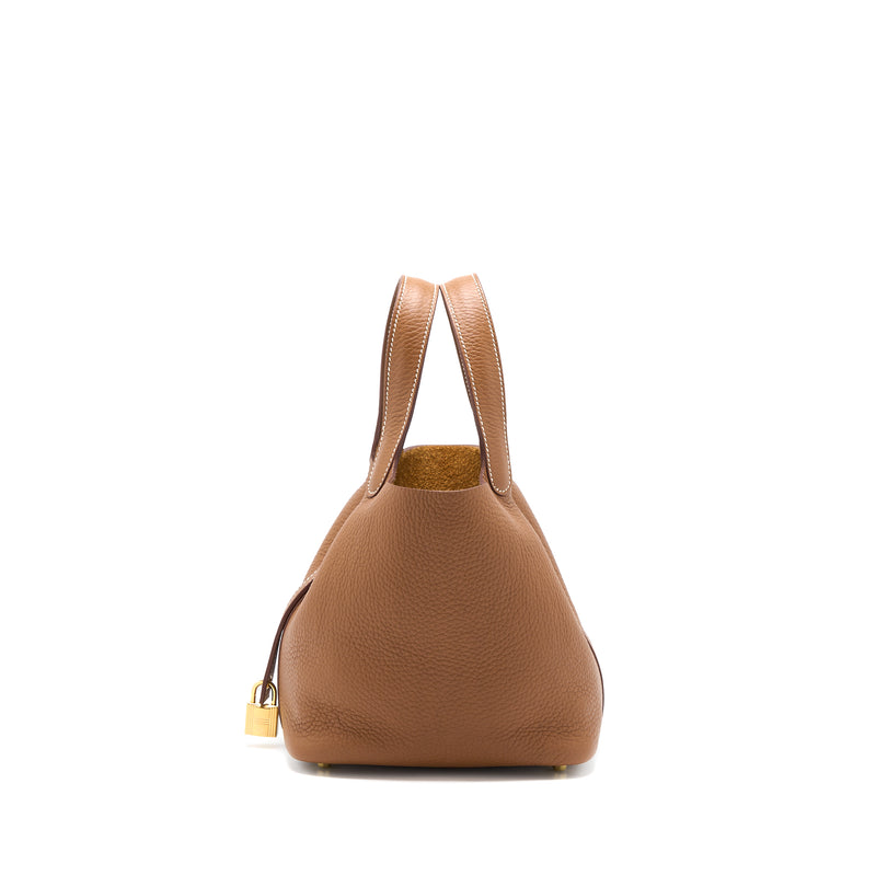 Hermes Picotin 18 Lock Bag Clemence Gold GHW Stamp Z