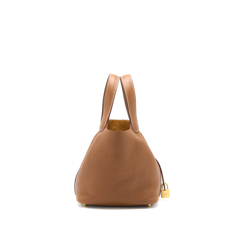 Hermes Picotin 18 Lock Bag Clemence Gold GHW Stamp Z