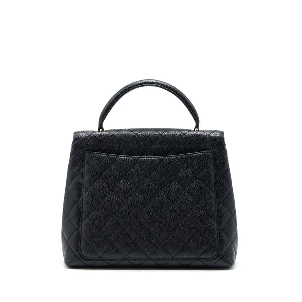 Chanel Vintage Top Handle Flap Bag Caviar Black GHW