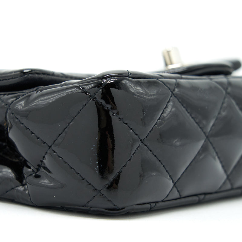Chanel super mini Rectangular flap Bag Patent black SHW