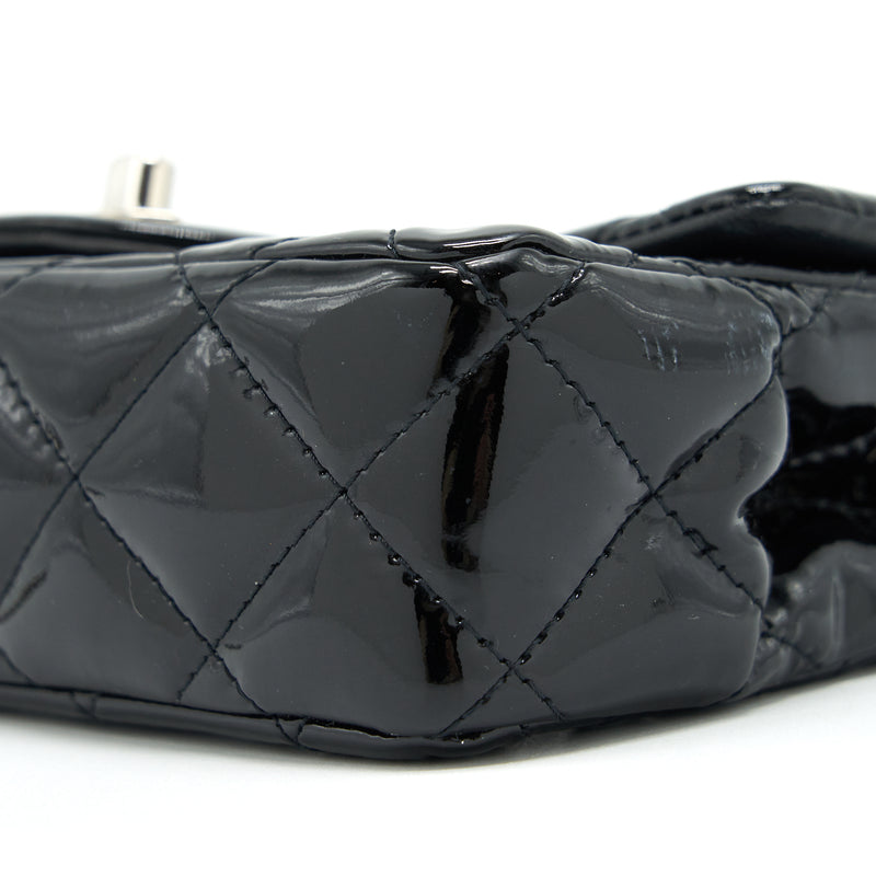 Chanel super mini Rectangular flap Bag Patent black SHW