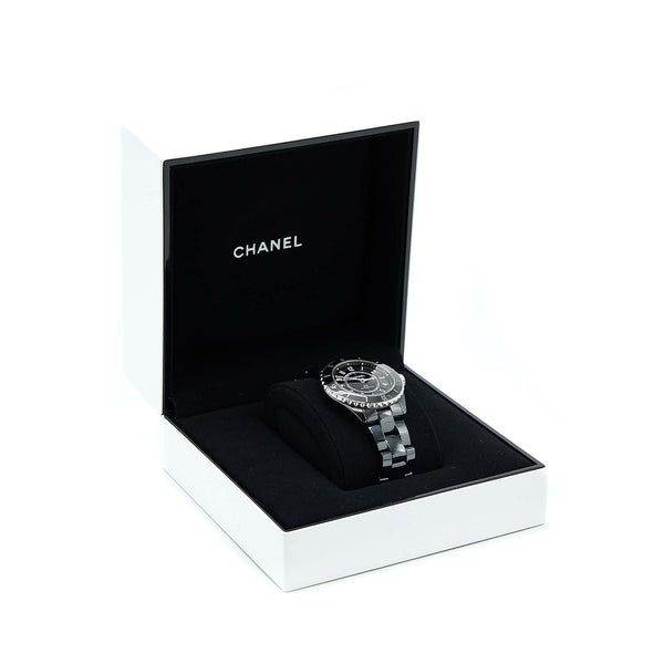 Chanel J12 Watch Calibre 12.1 38MM Black Ceramic/Steel Black Dial H5697