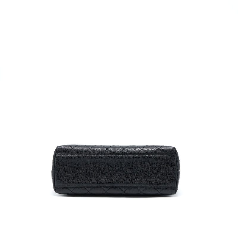 Chanel Vintage Top Handle Flap Bag Caviar Black GHW