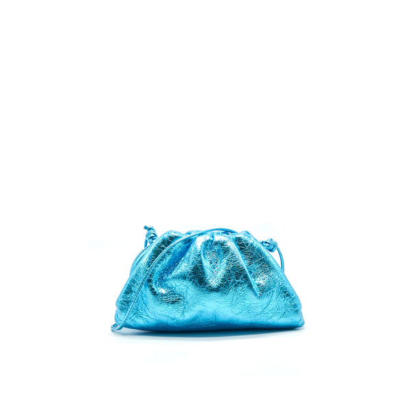 Bottega Veneta Mini Pouch Metallic Blue
