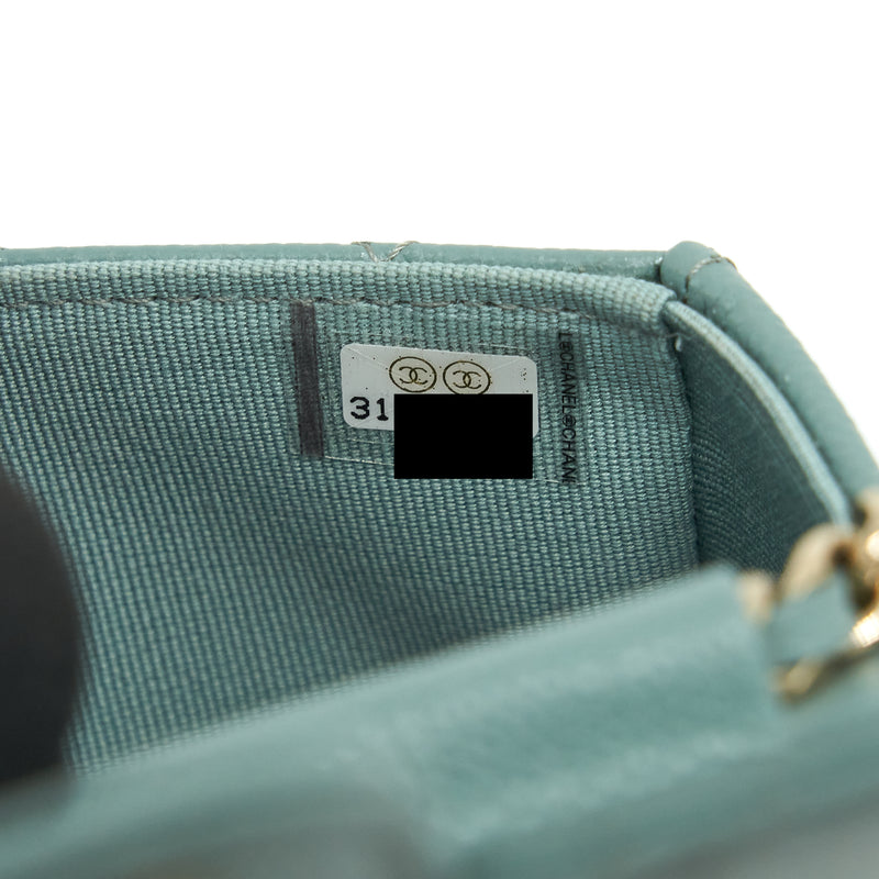 Chanel mini Flap Vanity with chain Caviar greyish green LGHW