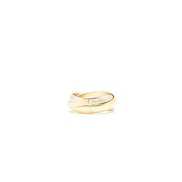 CARTIER SIZE 52 TRINITY CLASSIQUE RING WITH WHITE GOLD, YELLOW GOLD, ROSE GOLD