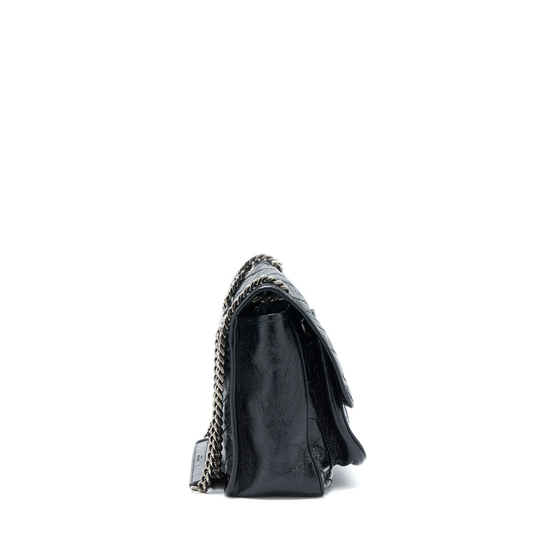 Saint Laurent Niki Aged Calfskin Black With Black And Ruthenium Hardware