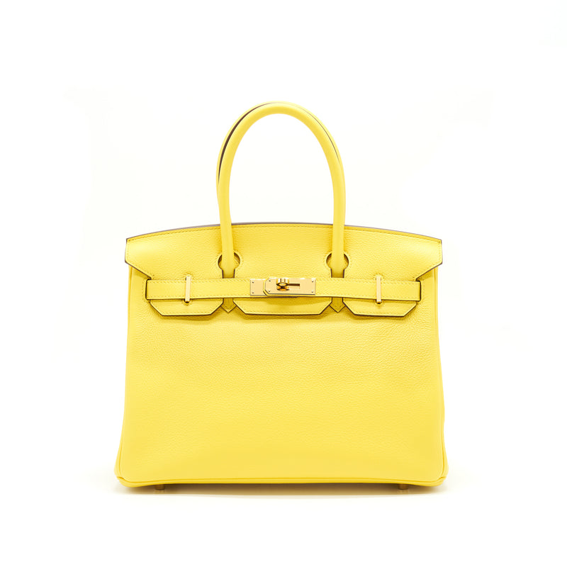 Hermes Birkin 30 Taurillon Novillo Leather 9O Jaune De Naples GHW