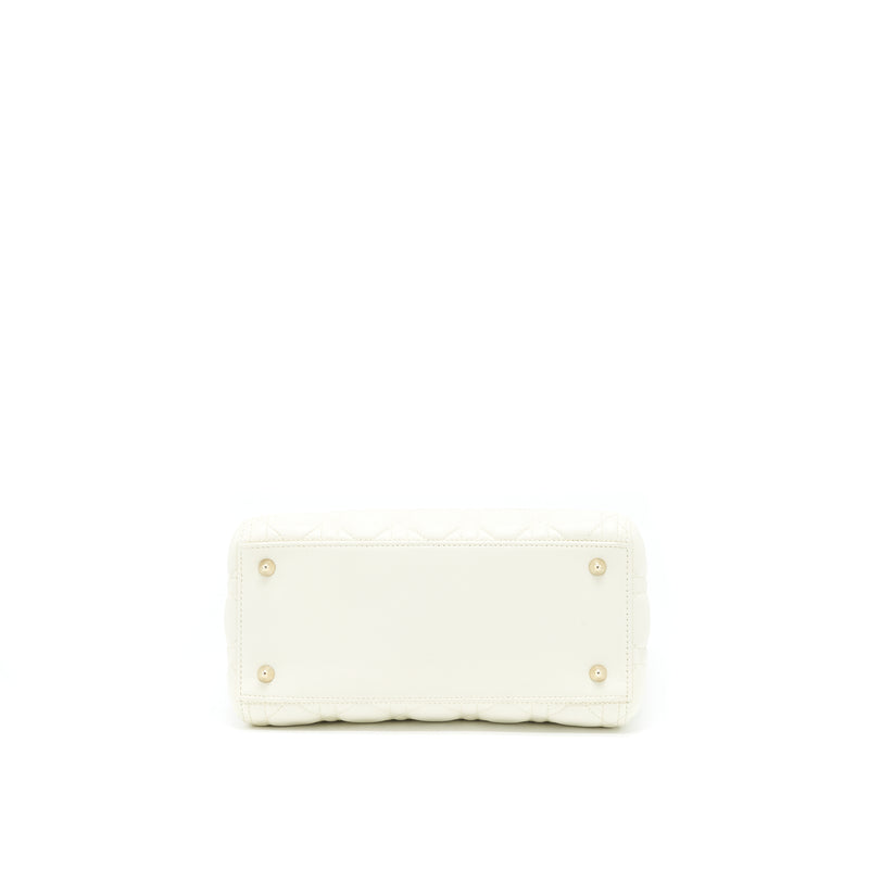 Dior Medium Lady Dior Bag Lambskin White LGHW